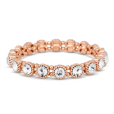 Rose gold crystal circle stretch bracelet